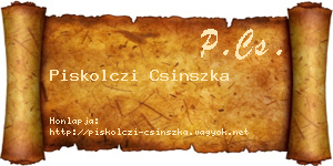 Piskolczi Csinszka névjegykártya